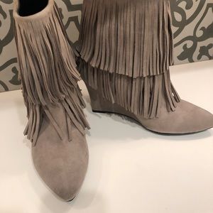 Elyse Walker Fringe Booties
